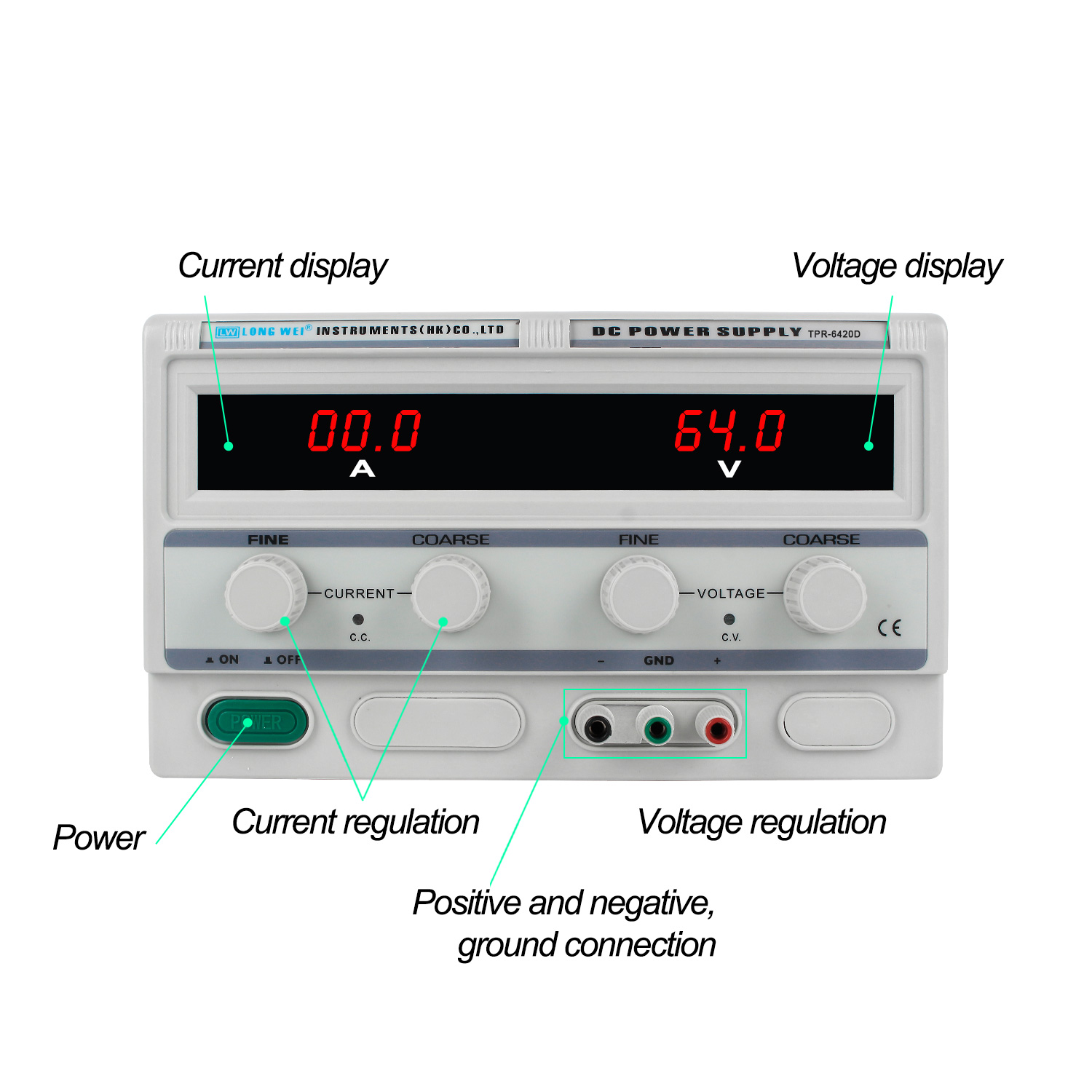 Longwei TPR-6420D 64V 20A LED  - Linear Lab Power Supply Adjustable avaliação e preço