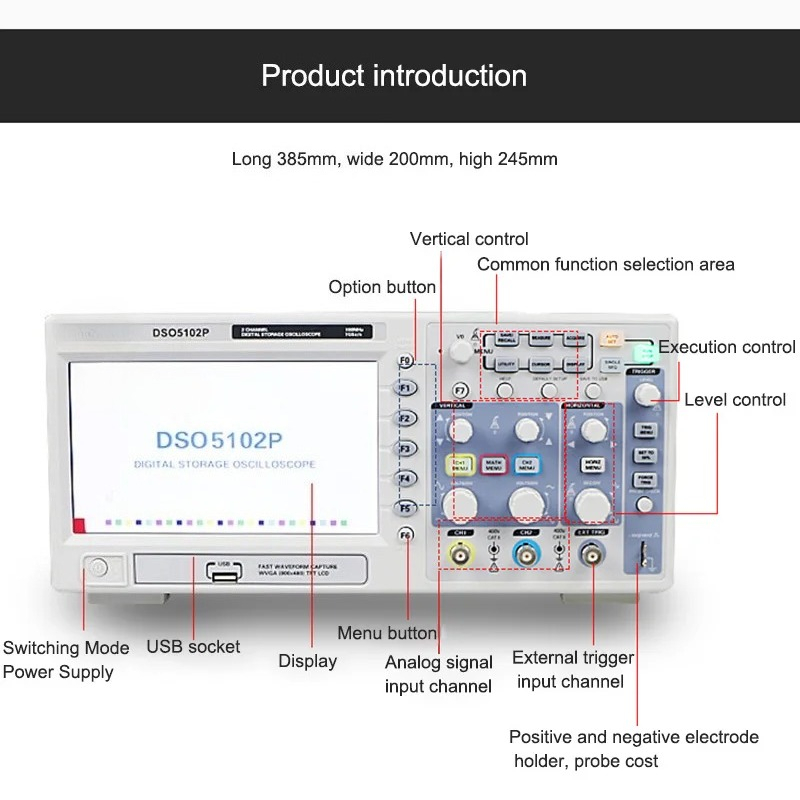 Envio Grátis Hantek DSO5102P O - Digital Storage Oscilloscope 100Mhz avaliação e preço