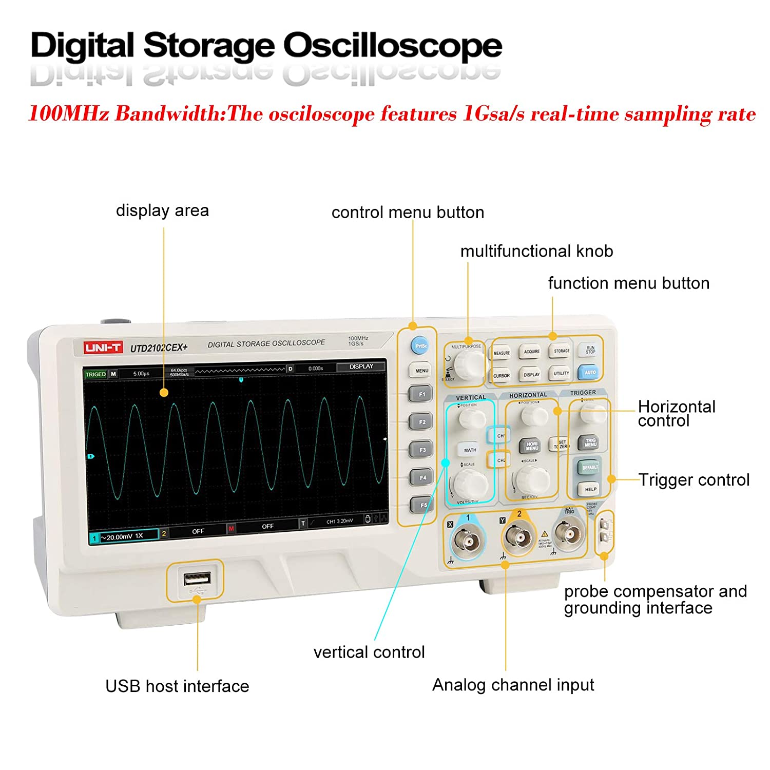 Osciloscópio Digital de Alta P - Digital Storage Oscilloscope 100Mhz avaliação e preço